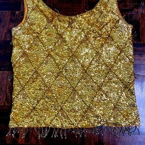 Gold beaded handmade stunning tank top